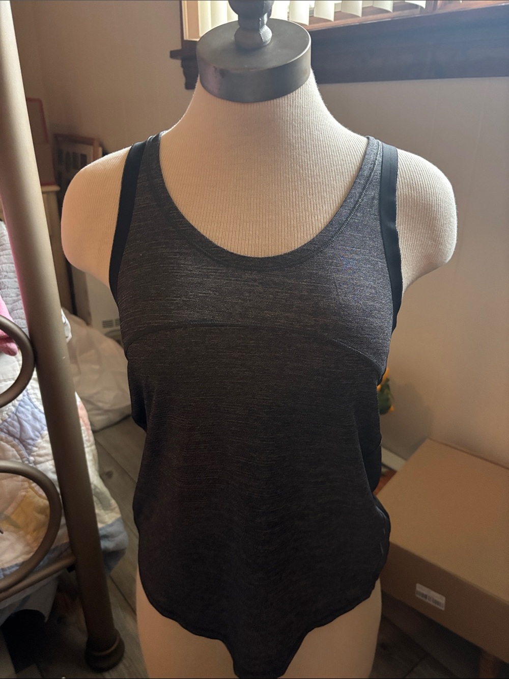 Lululemon Women's Charcoal Grey Performance Tank Top -